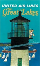 Great Lakes 1965 Vintage Poster Print Retro Style Décor Air Travel Art