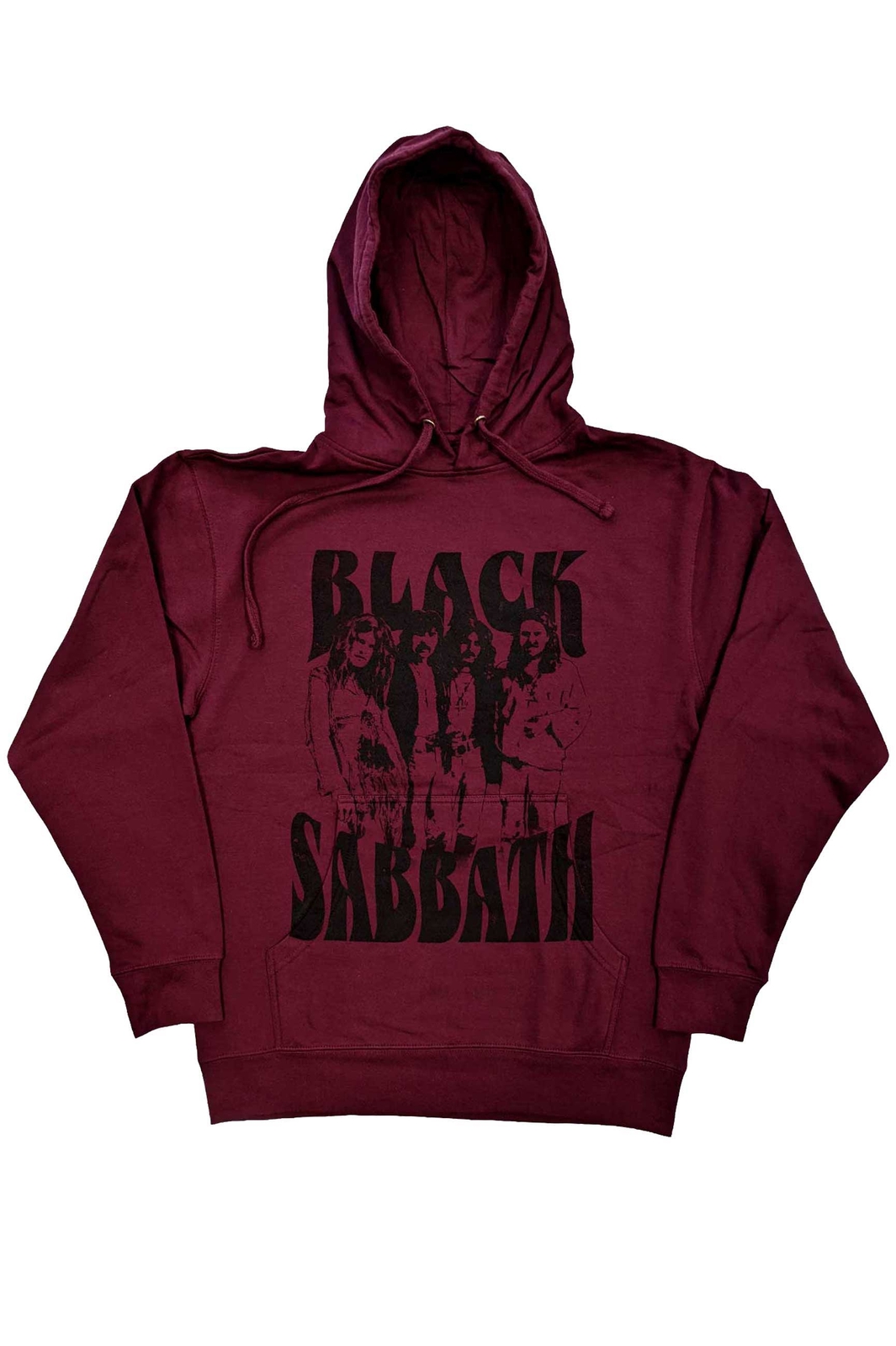 Black Sabbath Hoodie Band and Logo new Official Unisex Maroon Red Pullover Size
