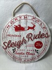 North Pole Trading Co. Vintage Christmas Holiday Sign Sleigh Rides Sold By j.C.P