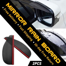 Rear View Wing Mirror Rain Visor Carbon Deflectors Universal Black Pair Car UK