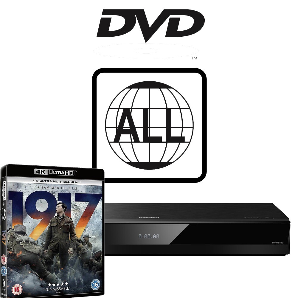 Panasonic Blu-ray Player DP-UB820 MultiRegion for DVD 4K inc 1917 UHD
