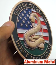 ALUMINUM Don't Thread On Me Stickers Military Decals  Motorcycle Car Emblem 3.5"