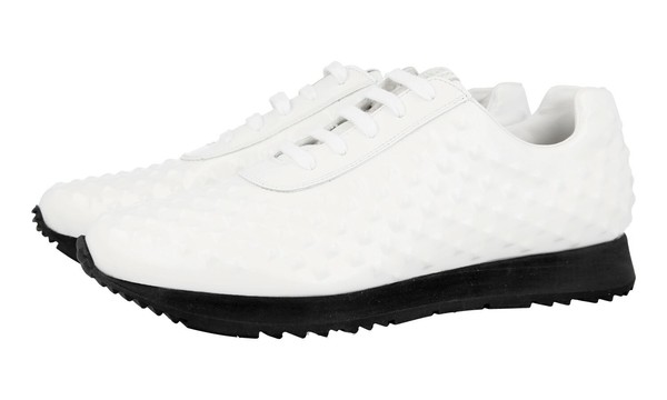Prada Leder Relief Sneaker - 4E2611 - Weiss Schwarz - Neu - 7,5 41,5-image