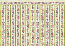 Dolls House Wallpaper Self-Adhesive Matte Modern Rose Stripe & Frieze 1:12