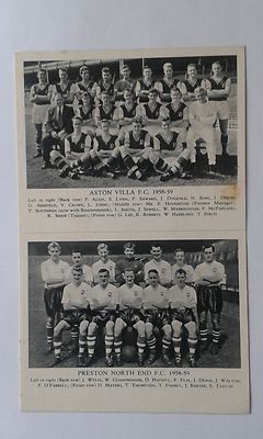 1958-59 Aston Villa / Preston North End Fleetway Teams Karte