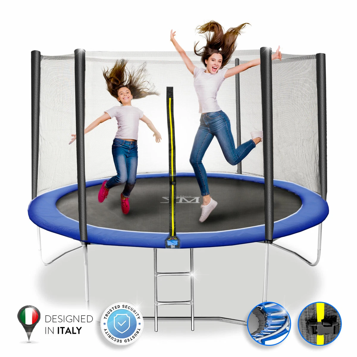 Copertura Parasole Per Trampolino Rettangolare, Verde, Con Cerniera E Cinghie, Per Trampolini A 6 Poli Da 1,8 A 4,2 M, Tessuto Oxford Anti-UV