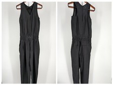 Rag Bone Black Silk Minimal Elastic Waist Athleisure Parachute Jumpsuit 0 USA