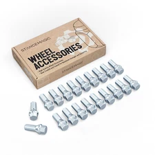 20pc 14x1.5 Lug Bolts | Cone Conical Seat | 27mm / 28mm Shank Length | 17mm Hex