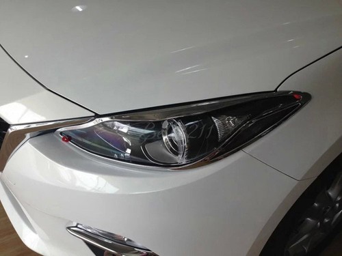 Para Mazda 3 2013-2016 M3 ABS Cromado Cabeza Frontal Lámpara Cubierta Borde - Imagen 8 de 8