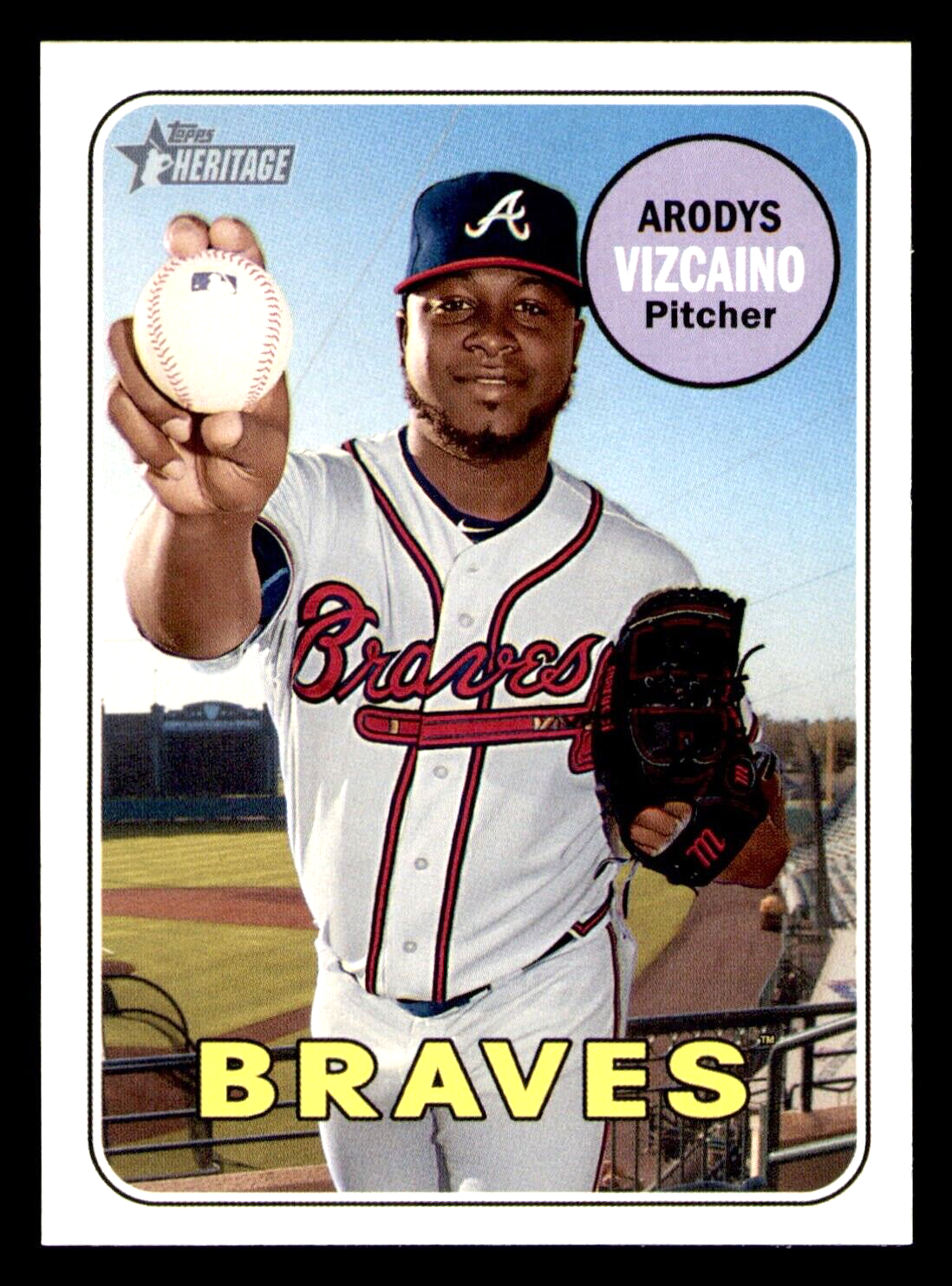 2018 Topps Heritage High Number Arodys Vizcaino SP #717 Atlanta Braves Baseball Card
