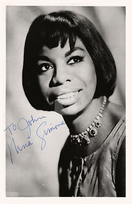 Nina Simone 2 Signed Autograph RPPC Photo Postcard COPY