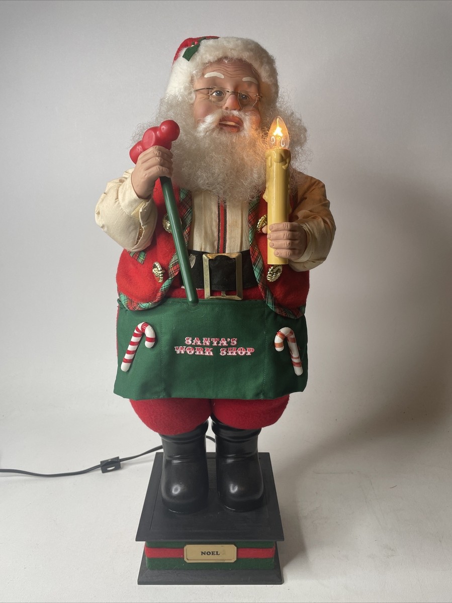 Vtg 1995 Holiday Creations Santas Workshop Lighted Animated Motion