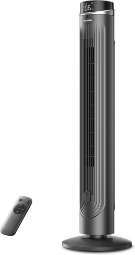 42" Tower Fan, 90° Oscillation, 5 Speeds, 23dB Quiet, Remote, 12H Timer