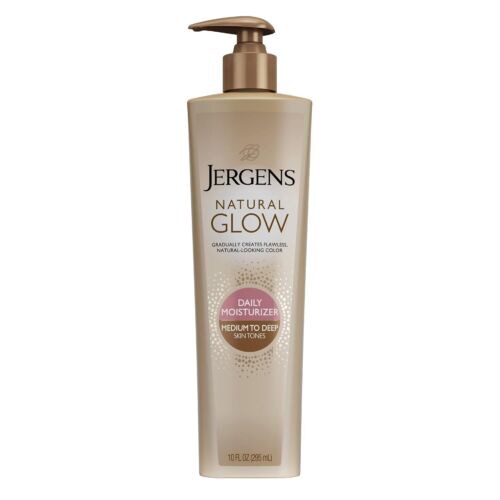 Jergens Natural Glow Self Tanner Body Lotion, Sunless Tanning, Medium to Deep E