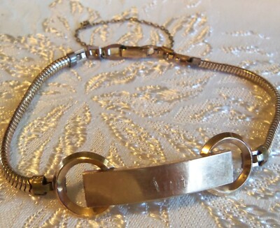 vintage 10K GOLD FILLED ID BRACELET NAME IS ANN SIGNED INSIDE PHIL  12-25-1955