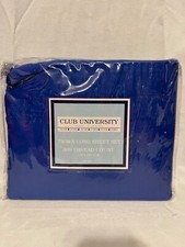Club University by Niki Twin XL Long Sheet Set 100 Cotton Royal Blue New/Pkg