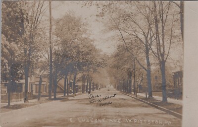 West Pittston, PA: RPPC E. Luzerne Ave, vintage Pennsylvania Real Photo Postcard