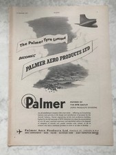 1957 Aircraft Advert PALMER AERO PRODUCTS TYRE COMPANY NEW NAME ENGINEERING