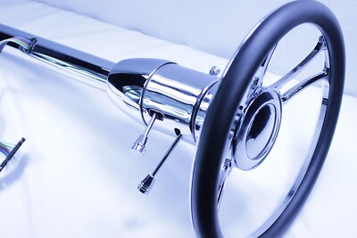 Chrome  30''Tilt Manual Steering Column Floor Shift W/ 9 Hole Independent Wheel