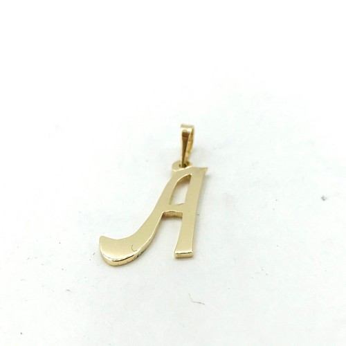 Initial Pendant Dainty 14K Solid Gold 7/8'' (20MM) - Picture 3 of 9