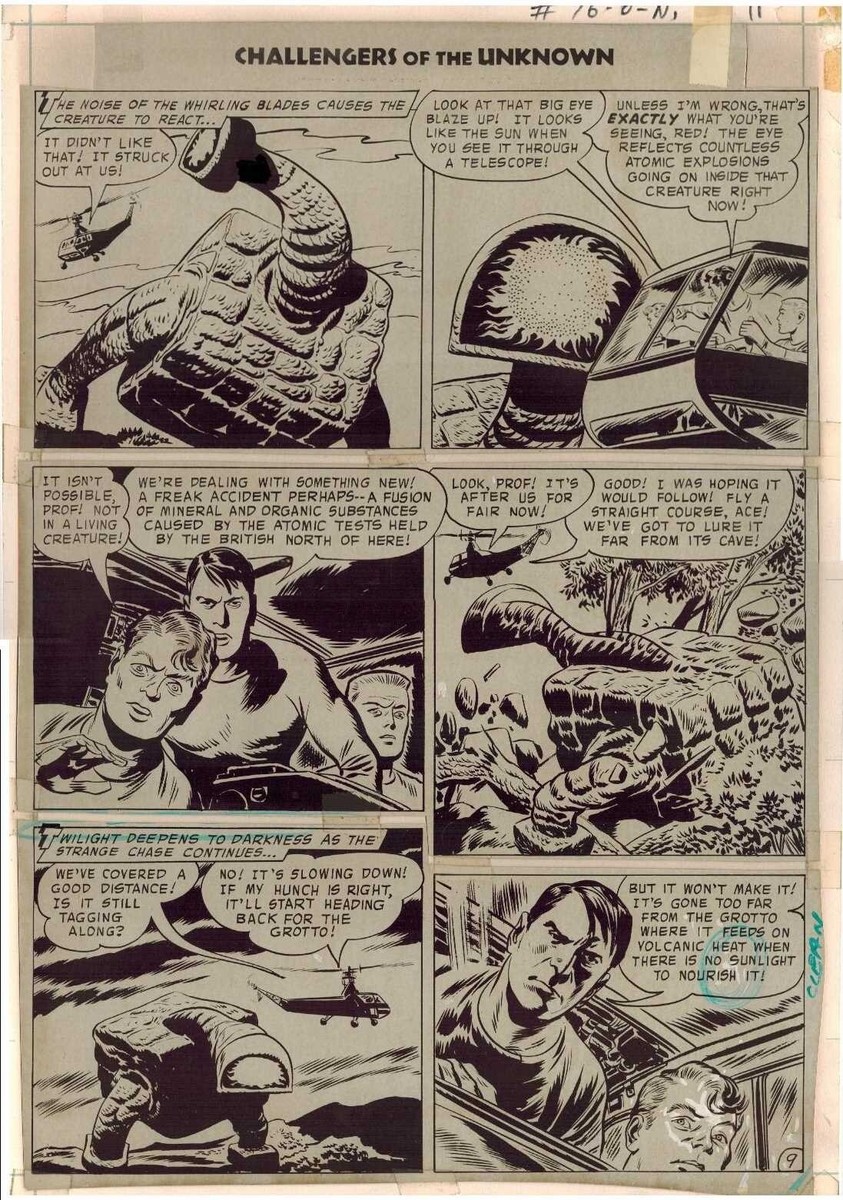 JACK KIRBY 1970 DC COMICS CHALLENGERS #76 ORIGINAL PASTEUP