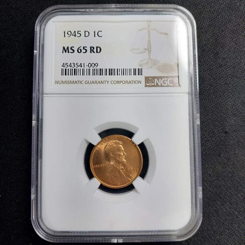 1945-D Lincoln Wheat Cent 1C - NGC MS 65 RD