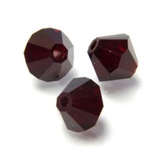 6mm Garnet Bicone Czech Faceted Glass Beads 50 