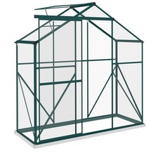 Outsunny 6 x 2.5ft Polycarbonate Greenhouse Aluminium Green House, Green