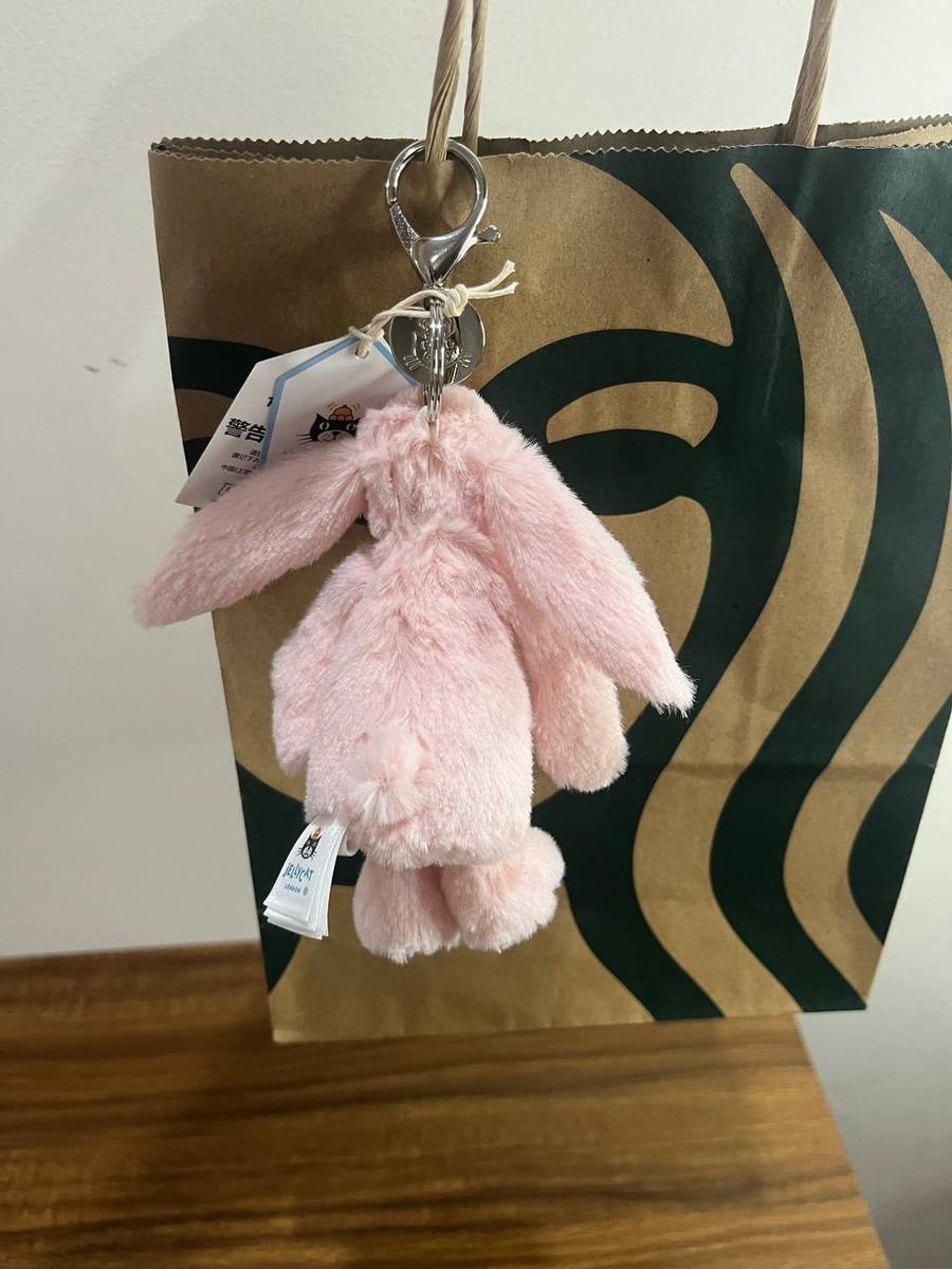 Jellycat Blossom Pink Bunny Petal Bag Charm Plush Rabbit Keychain