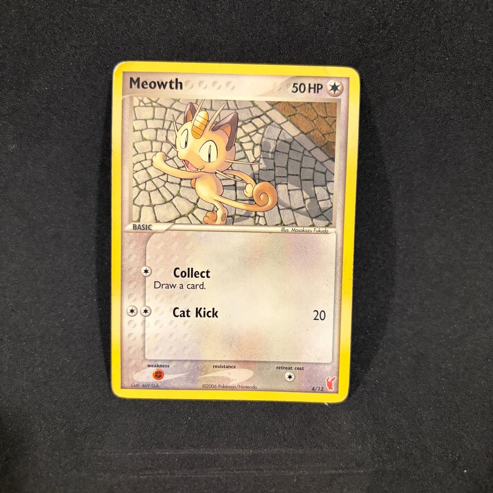 Meowth 4/12 EX Trainer Kit 2 Plusle Pokemon Damaged