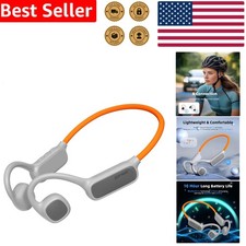 Grey Open Ear Headphones Bluetooth 5.4 Wireless 10H Sports Running Outdoor