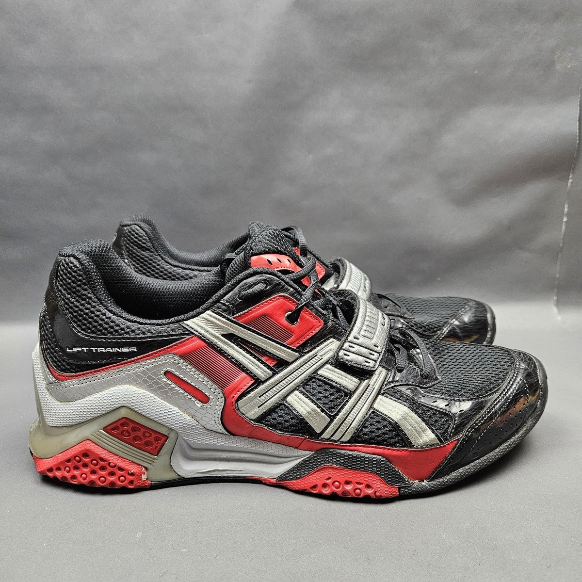Asics Lift Trainer Shoes Mens 12 Black Red Weightlifting Gym