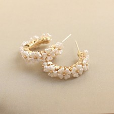 Women Earrings Exquisite Pearl Stud Earring Wedding Accessories Pendant Jewe-DB
