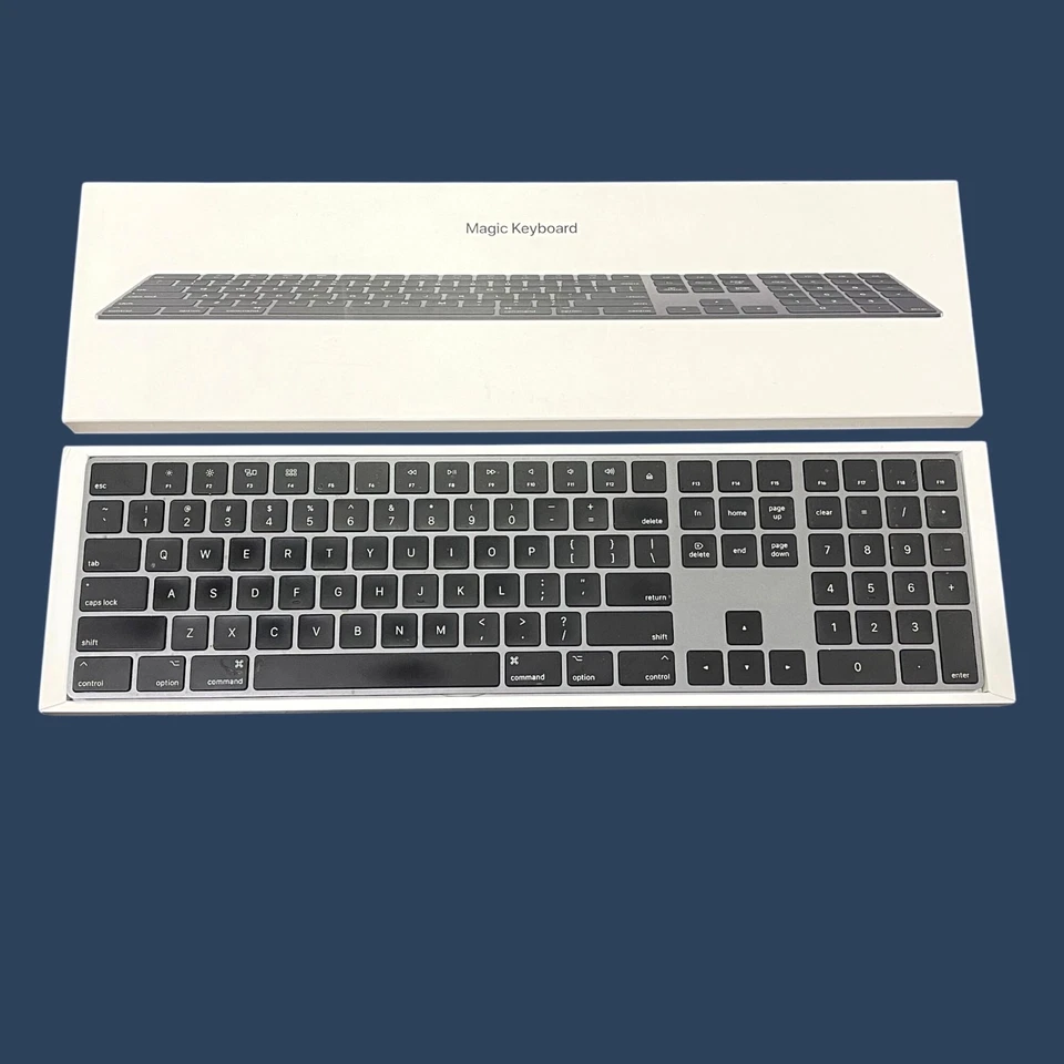 Apple Magic Keyboard w/ Numeric Keypad Space Gray A1843 Original Box Cable - Image 4 of 4