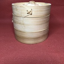 6 inch Bamboo Food Steamer 3 Pieces Classic A...