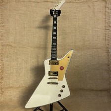 Lzzy Sale Alpine White Explorer 70s Solid Electric Guitar Gold Haredware in US