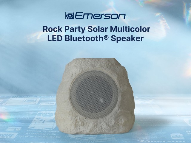 Emerson Audio Rock Party Solar Multicolor LED Bluetooth Speaker