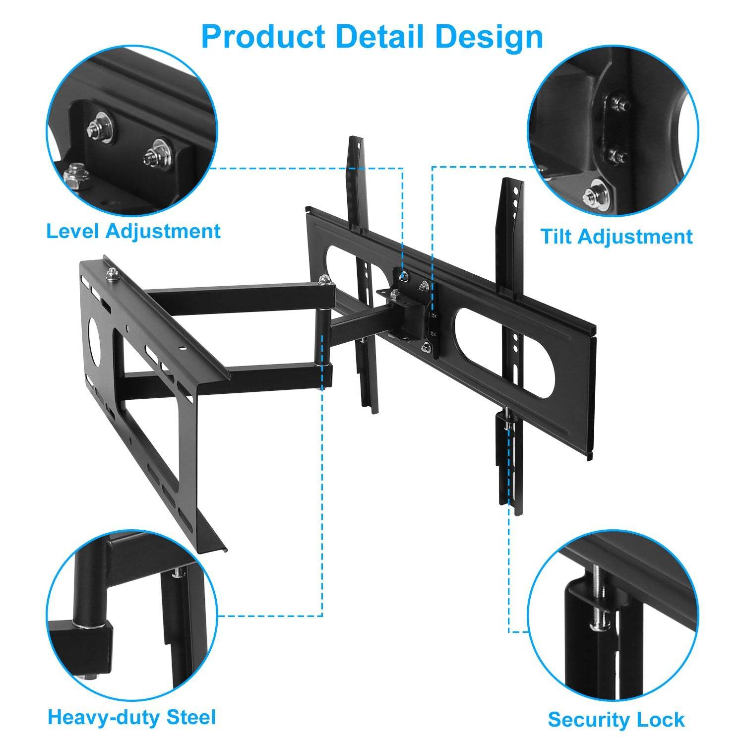 Full Motion TV Wall Mount Swivel Tilt TV Wall Rack Support 37-70&Oacute; TV Wall Mount