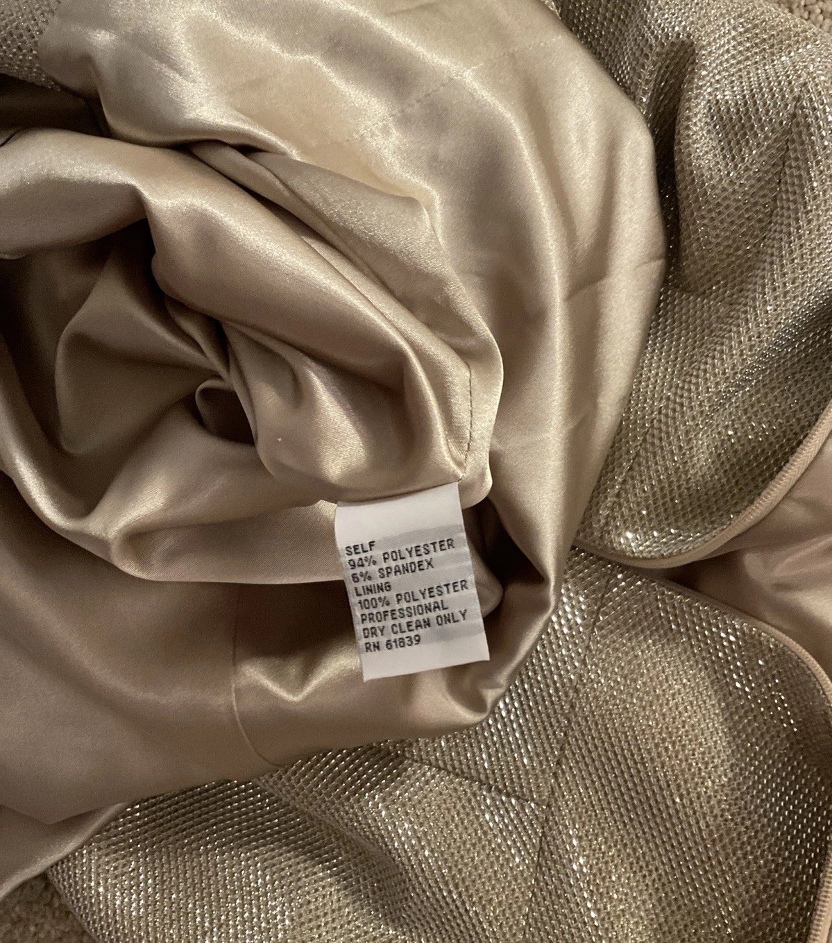 Teri Jon By Rickie Freeman Off Shoulder Metallic Jacquard Column Gown Gold, Sz 8