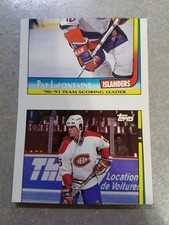Pat Lafontaine Russ Courtnall 1990 - 1991 Topps NHL Miscut RARE Oddball