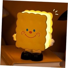 Night Light, Rechargeable Desk Nightlight, Portable Bedside Lamp, Cute Biscuit