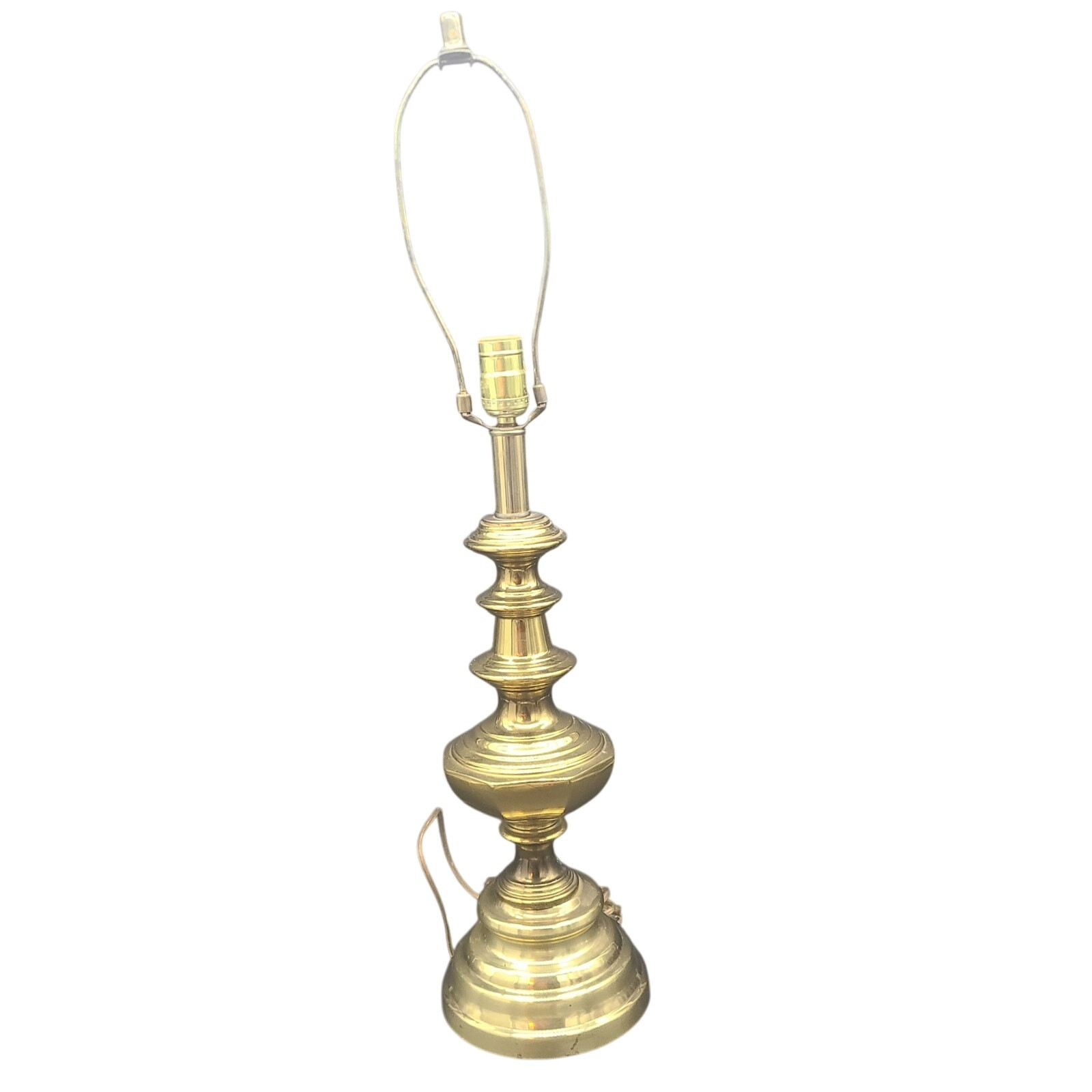 Vintage HEYCO Brass Inverted Torch Style Flared Base 21.75" Table Lamp