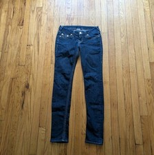 Vintage True Religion Skinny Jeans Size Dark Wash Low Rise Made In USA