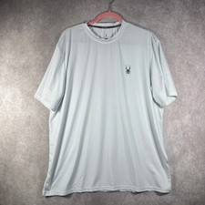 Spyder Swim Rash Guard Mens XL Gray Geometric UPF 30 Short Sleeve Performance