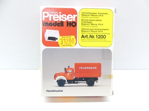 Preiser H0 31200 kit coche autoescuela bomberos, sin construir, NUEVO en EMBALAJE ORIGINAL #67856 | Zustand: Gebraucht