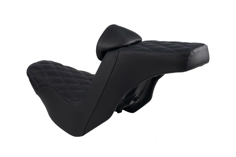 Odyssey Harley-Davidson Leather Seat w/Backrest Purple 2018-25 Low Rider S - Image 4 of 4