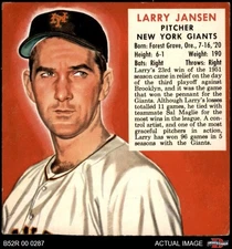 1952 Red Man #10 Larry Jansen No Tab Giants 3 - VG