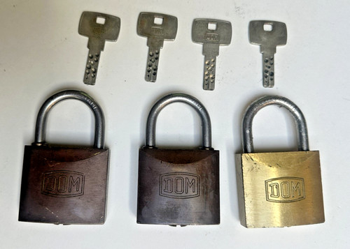 3 DOM dimple key Padlocks High Security With 4 Keys