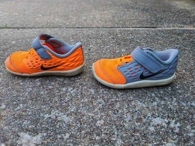 Nike Stelos Orange Hook & Loop  Synthetic Mesh Baby Infant Low Top Sneaker US 6C