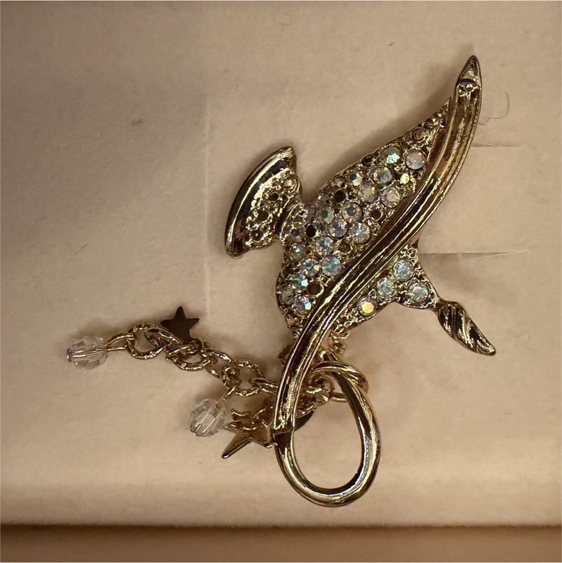 Kirk’s Folly Aladdin Genie Lamp Brooch w/ star crystals AB Gold Tone BRAND NEW 